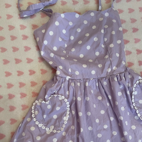 COPY - Bonnechance Collections Purple Polka Dot Sweetheart Dress - Picture 2 of 7
